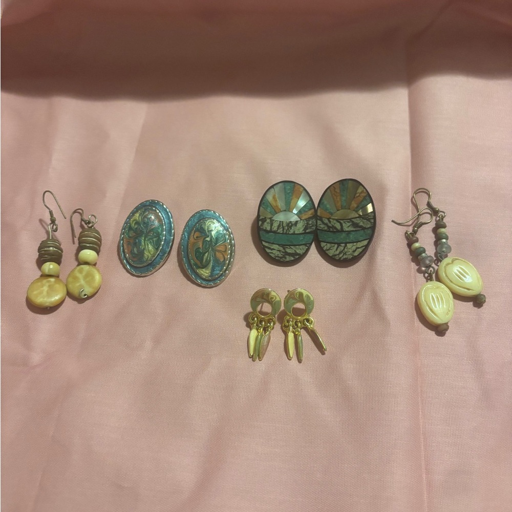 Vintage Earrings Set of 5 Pairs